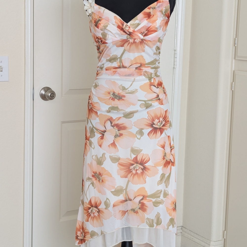Floral Print Ruched Dress